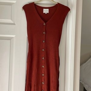Burnt orange sweater dress